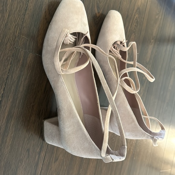 Saks Fith Avenue blush heeled ballerina - Picture 6 of 10